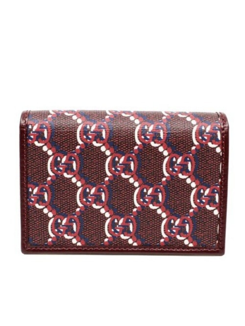 NEW Gucci Card Case Wallet GG Shadow Print Dark Red 795044 FADM0 6242
